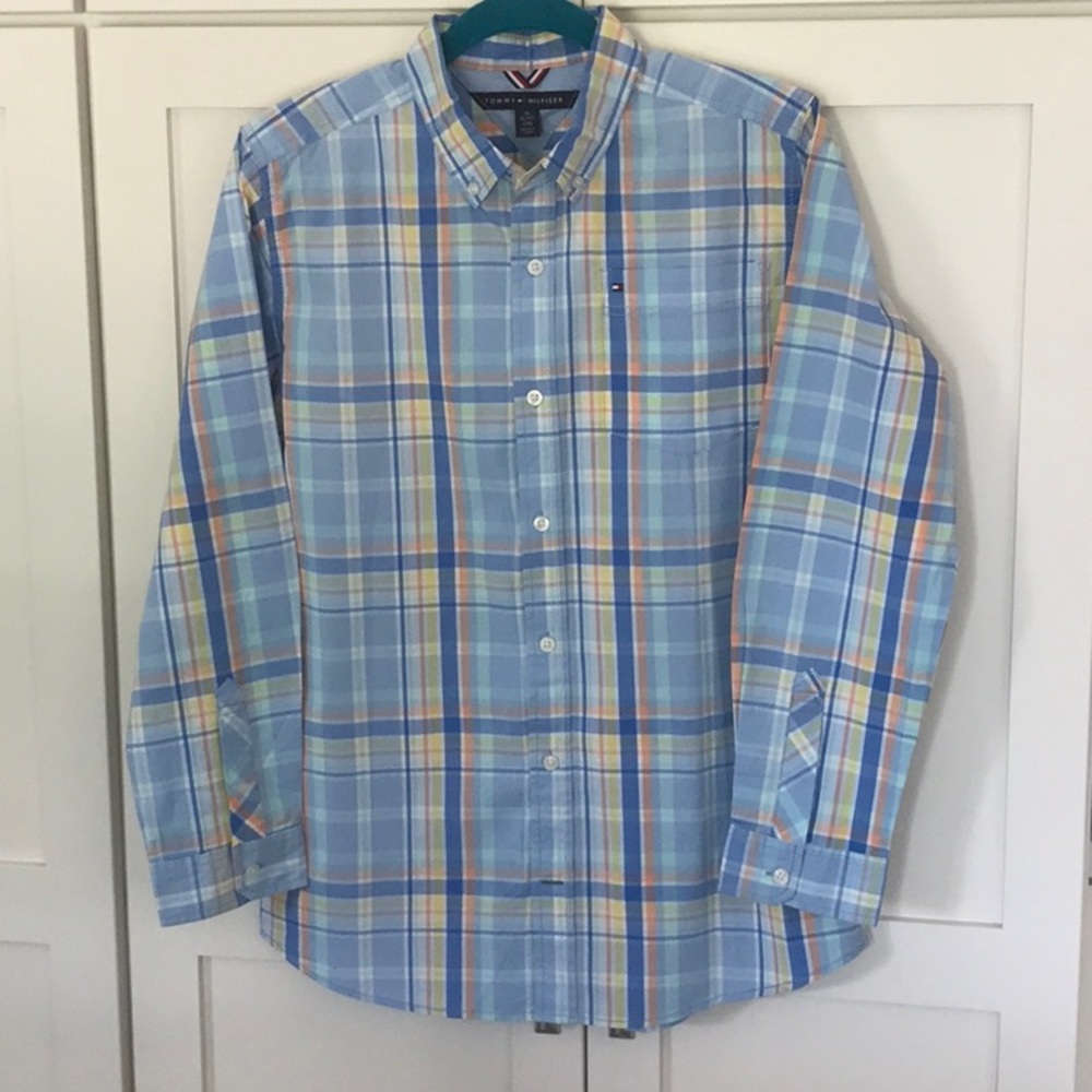 Tommy Hilfiger 100% cotton plaid button down